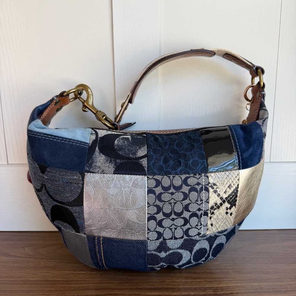 Coach Denim Patchwork Hobo Bag - image 4